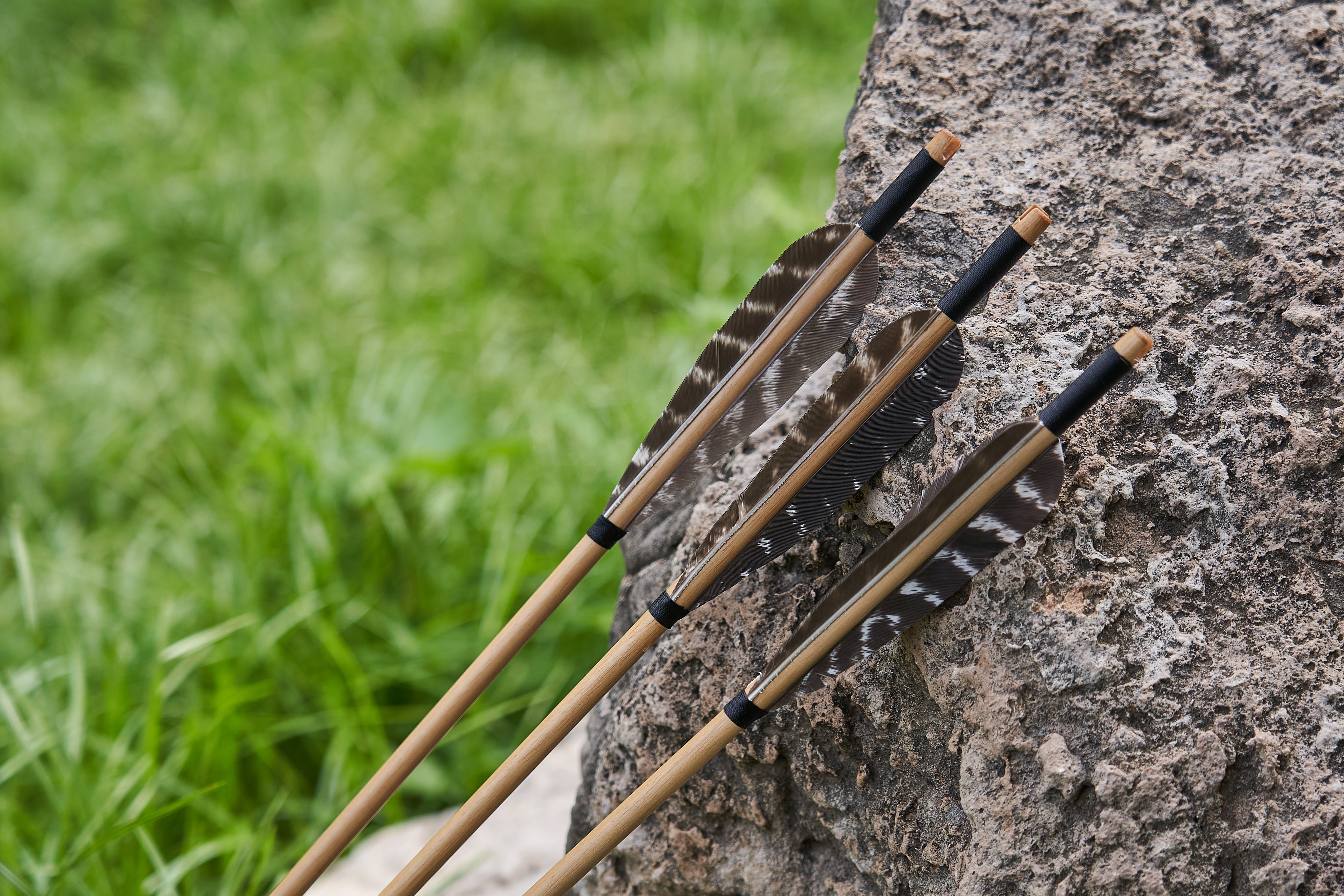 Order Red wooden arrows for traditional and medieval archery