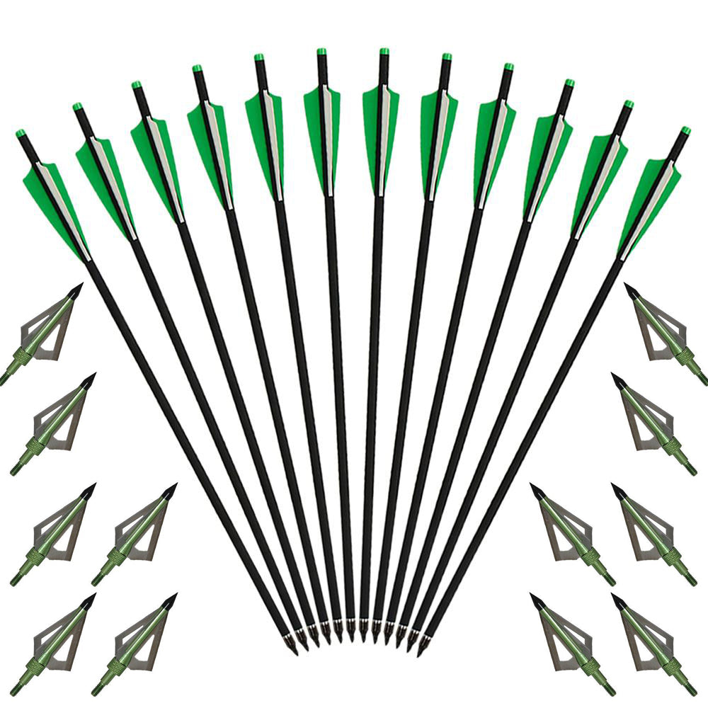 12x 20 22 Inch Archery Carbon Crossbow Bolts Arrows and 12x
