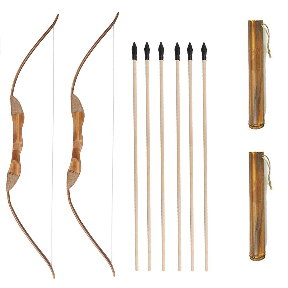 2 Packs 39 Kids Wood Bamboo Bows Arrows Kits