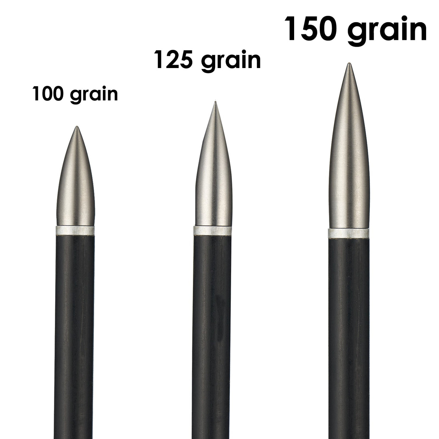 12x 100/125/150 Grain Target Points Wind-breaking Silver Archery Practice Shooting