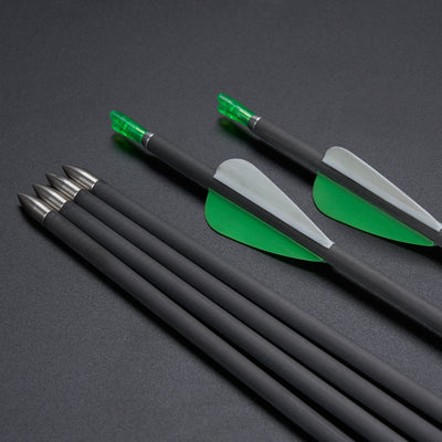 12x 31" Slim Skinny OD 6mm ID 4.2mm Spine 600 Fletched Pure Carbon Archery Arrows Shield Vanes