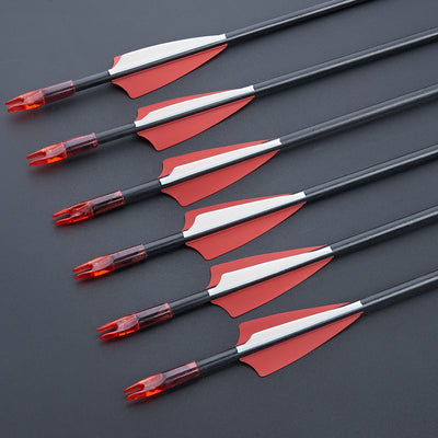 31" Skinny Slim OD 6mm Spine 1000 3" Shield Plastic Vanes Fiberglass Archery Arrows Fixed Tips for Compound Bows