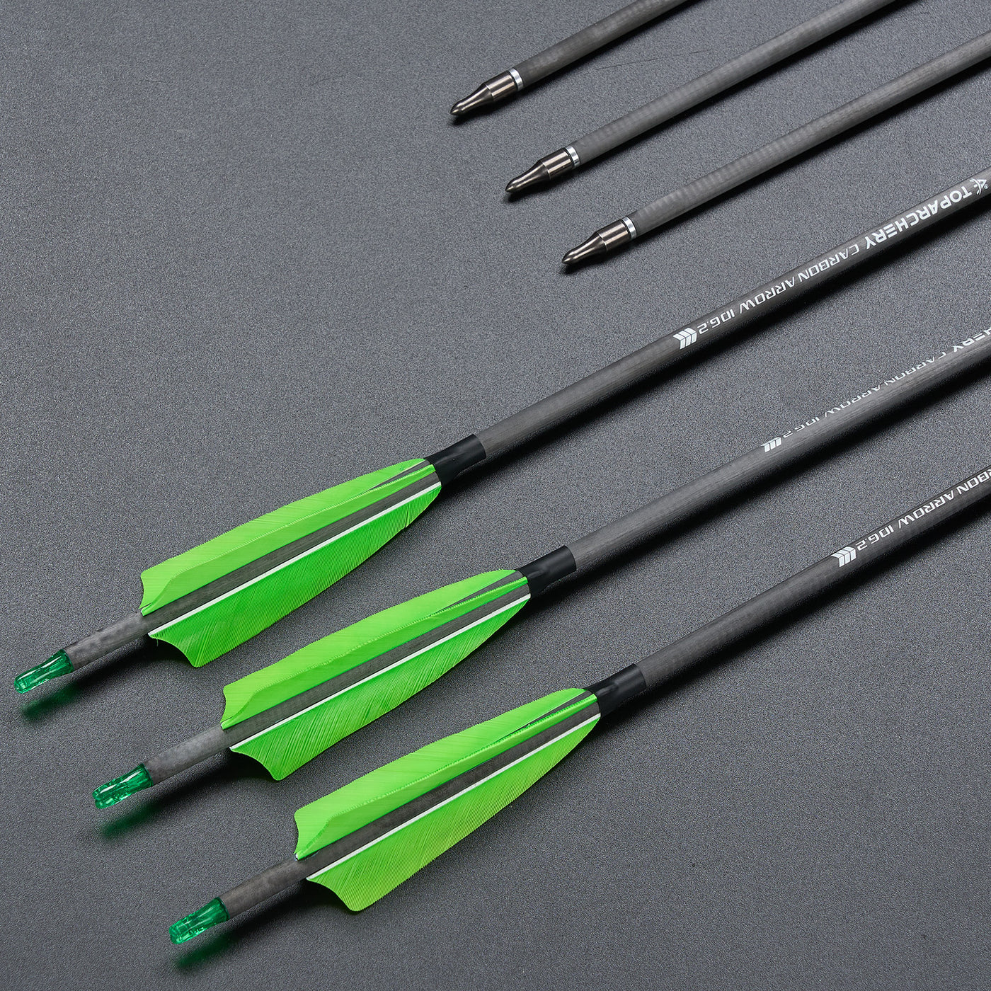 12x 31.5" ID 6.2mm Tilt Inclined Feather Pure Carbon Archery Arrows