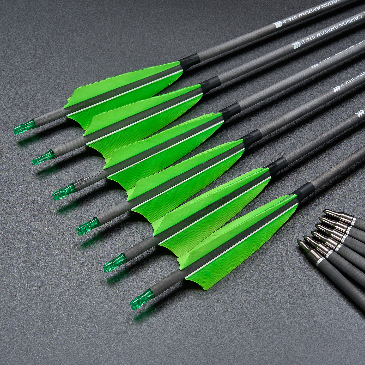 12x 31.5" ID 6.2mm Tilt Inclined Feather Pure Carbon Archery Arrows