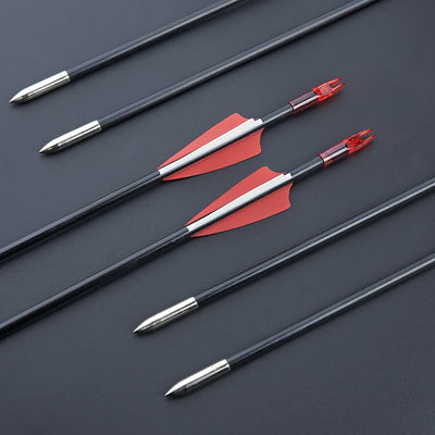 31" Skinny Slim OD 6mm Spine 1000 3" Shield Plastic Vanes Fiberglass Archery Arrows Fixed Tips for Compound Bows