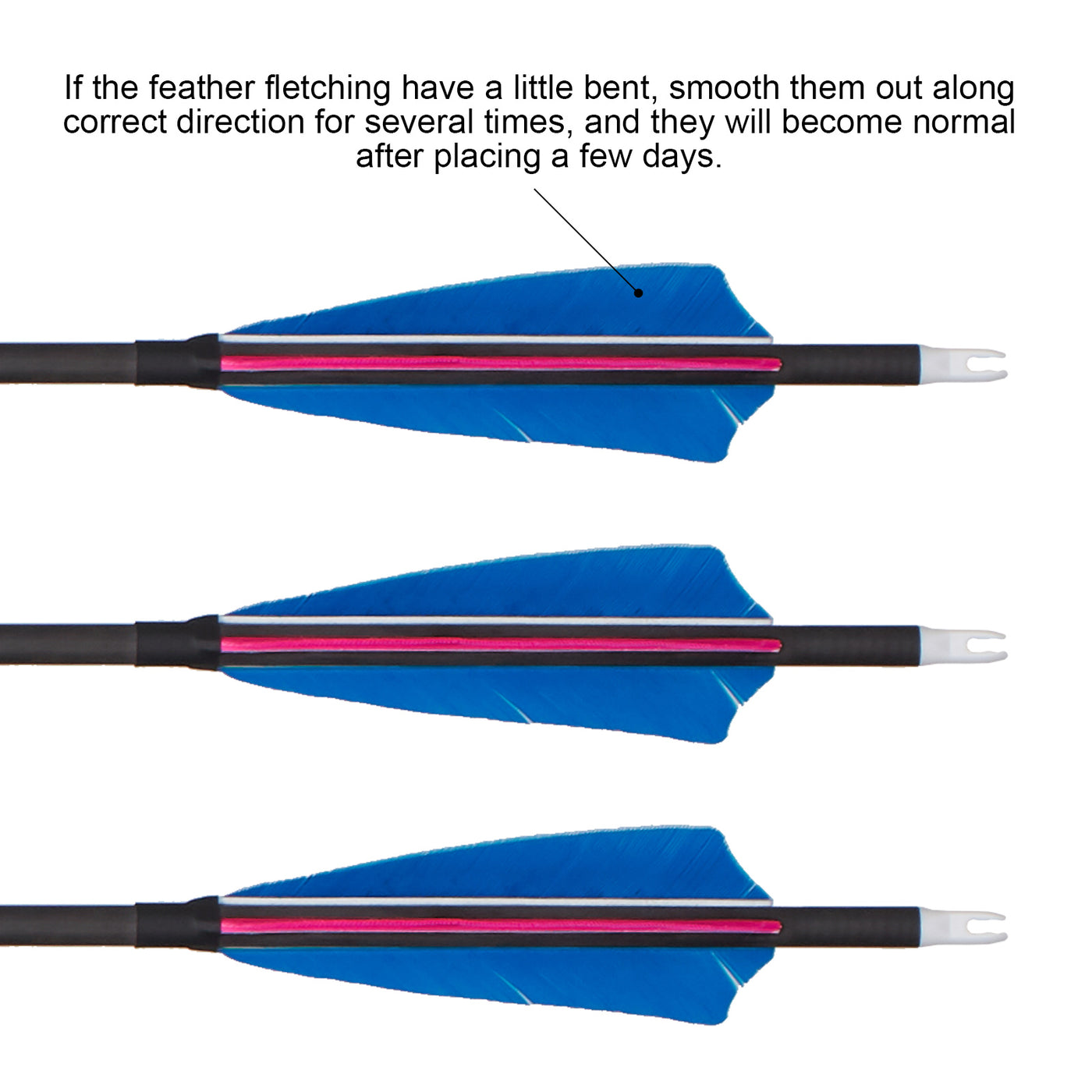 12x 32" OD 7.5mm ID 6.2mm Spine 350 0.003 Straightness Pure Carbon Archery Arrows 4" Shield Feather