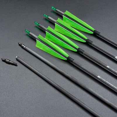 12x 31.5" ID 6.2mm Tilt Inclined Feather Pure Carbon Archery Arrows