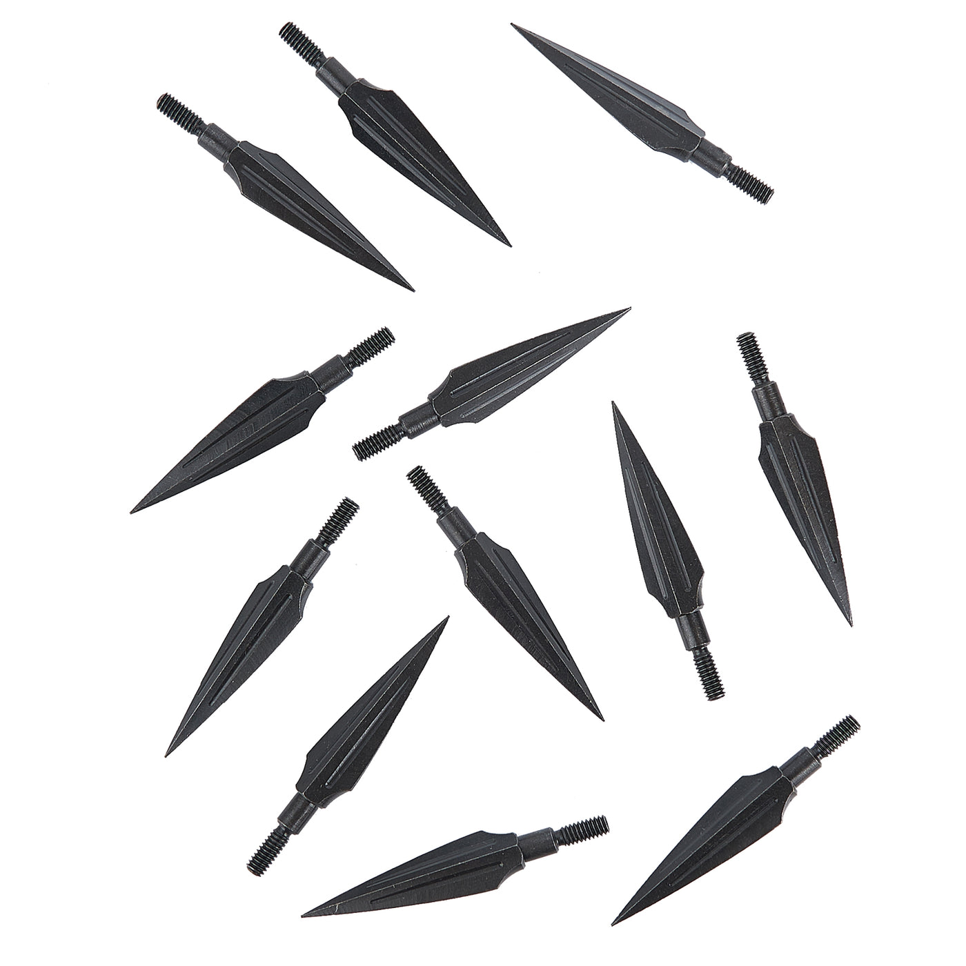 12x 120 Grain Fuller Groove Archery Arrowheads Broadheads Carbon Steel Black