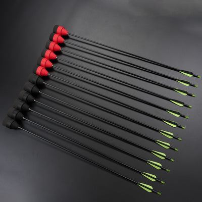 12x 31" Fletched Fiberglass Arrows 12x Red/Black Sponge Foam Arrowheads  Archery Arrows For Recreation Game