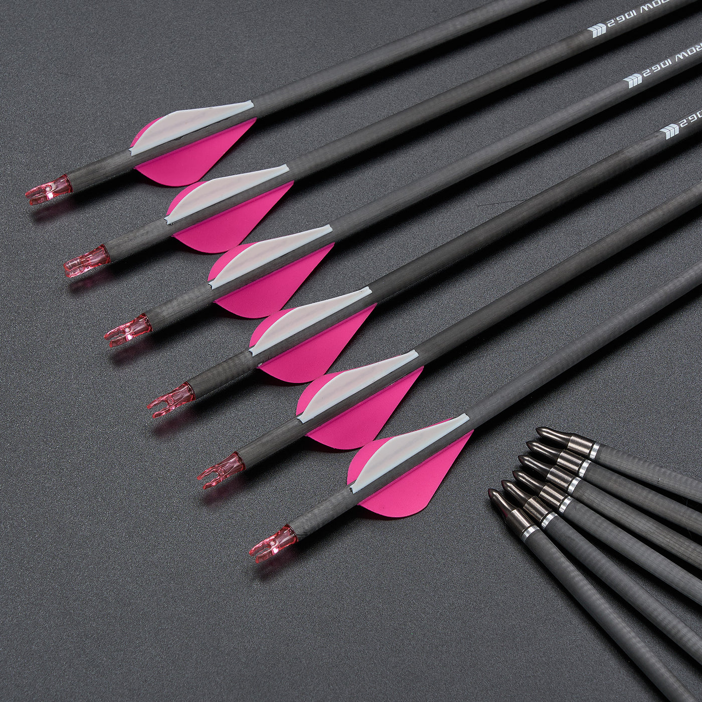 12x 31.5" ID 6.2mm Spine 300/350/400 Fletched Pure Carbon Archery Arrows