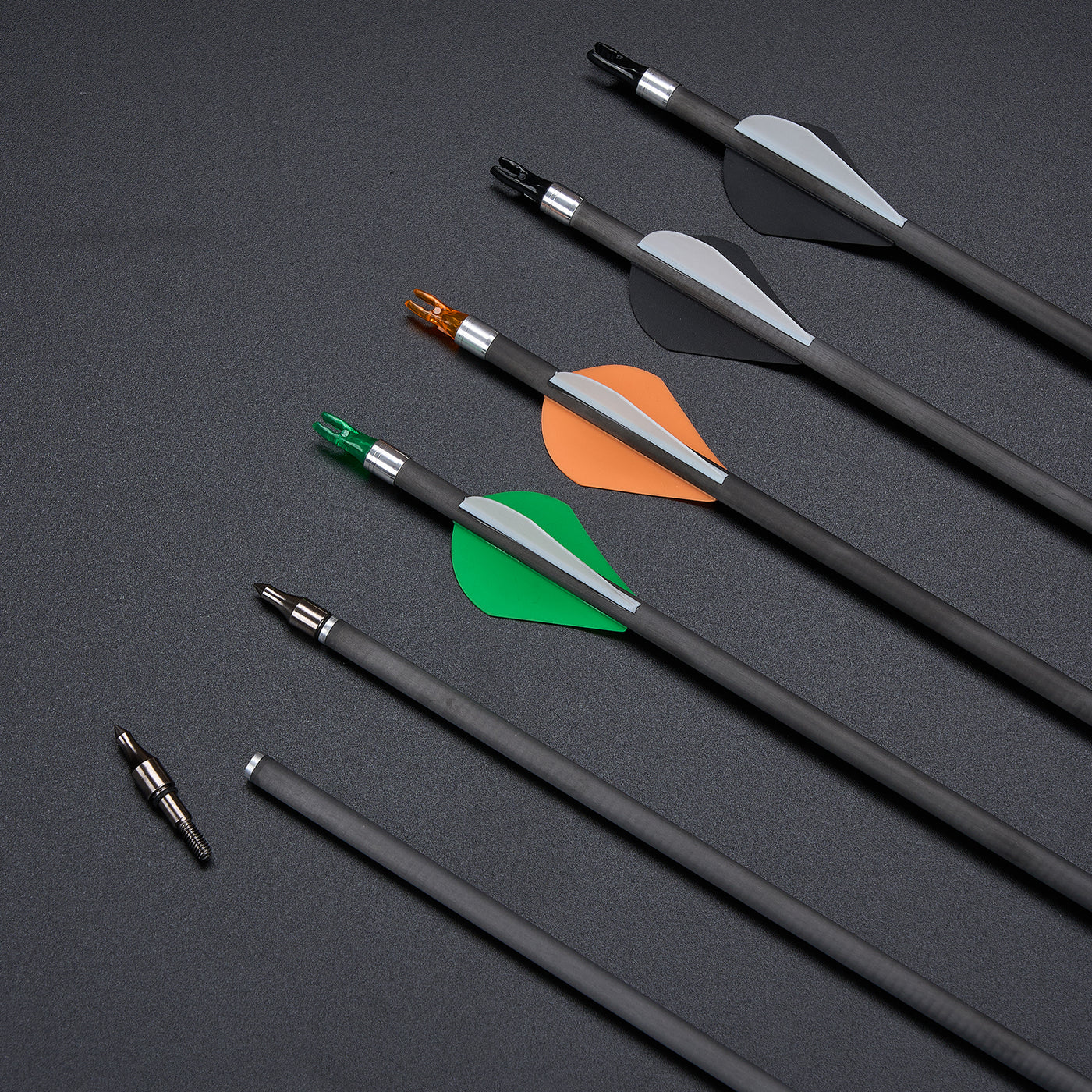 12x 31.5" Spine 400 Mixed Carbon Arrows ID 6.2mm Archery Hunting Shooting