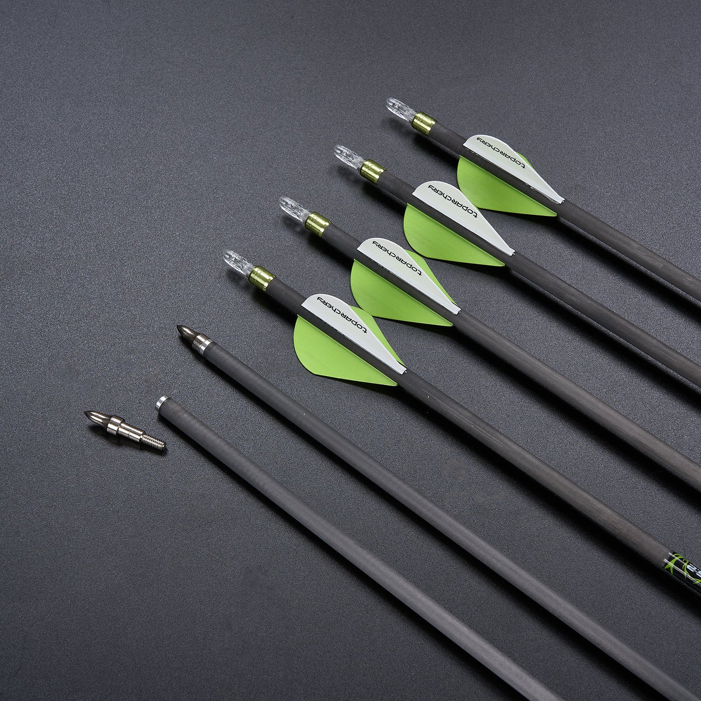 31.5" 6x Straightness .003 Pure Carbon Archery Arrows Spine 300/350/400 Target Shooting For Recurve Compound Bow