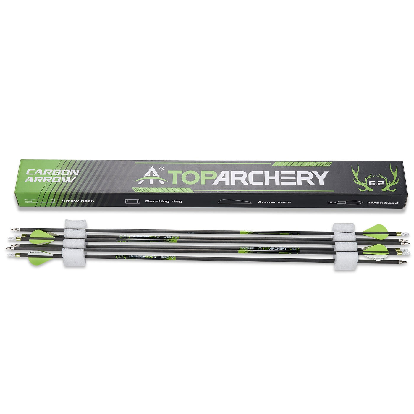 31.5" 6x Straightness .003 Pure Carbon Archery Arrows Spine 300/350/400 Target Shooting For Recurve Compound Bow