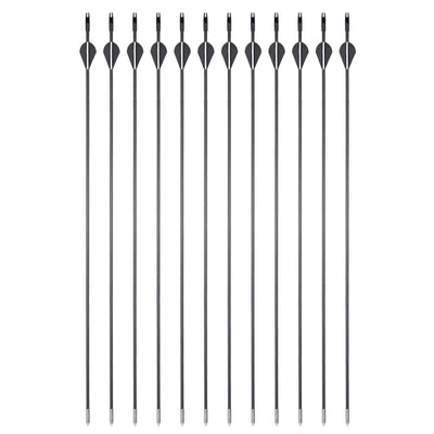 12x 31.5" Skinny Slim OD 6mm Spine 800 Fiberglass Archery Arrows Over Nocks Glue-on Target Points for Compound Bow