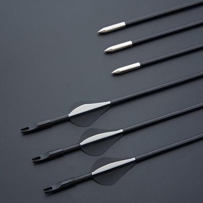 12x 31.5" Skinny Slim OD 6mm Spine 800 Fiberglass Archery Arrows Over Nocks Glue-on Target Points for Compound Bow