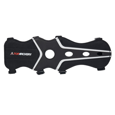 4-strap PU Leather Armguard Archery Protection Black/Red/Blue