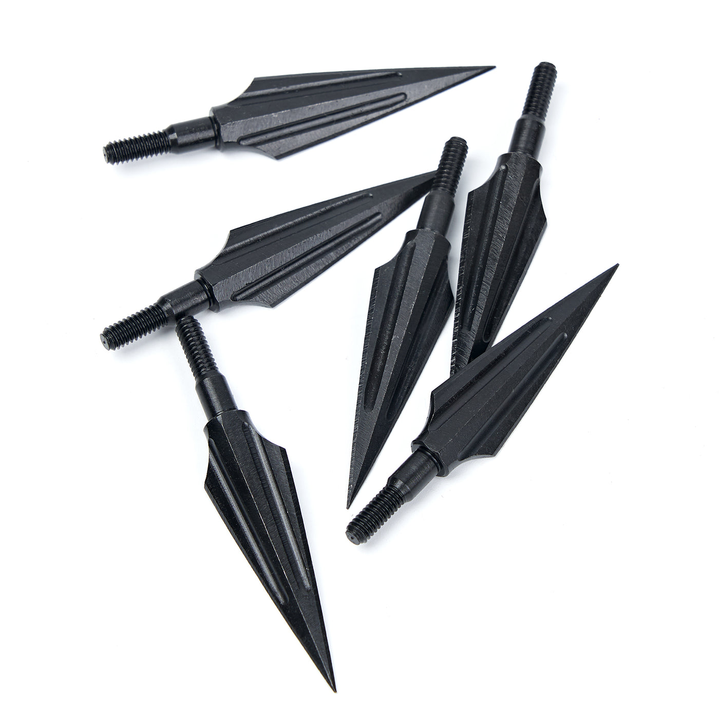 6X Screw-in 150-grain Carbon Steel Arrowhead Tips and 6x 100-grain 2-blade Broadheads for Archery Hunting