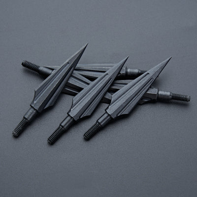 6X Screw-in 150-grain Carbon Steel Arrowhead Tips and 6x 100-grain 2-blade Broadheads for Archery Hunting