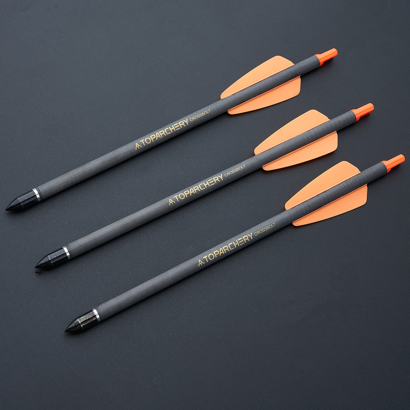 12x 7.5" OD 7.5mm ID 6.2mm Spine 350 Pure Carbon Crossbow Bolts 2" Vanes