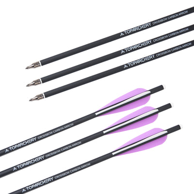 12x 16" OD 8.8mm ID 7.6mm Mixed Carbon Crossbow Arrows 4" Parabolic Vanes