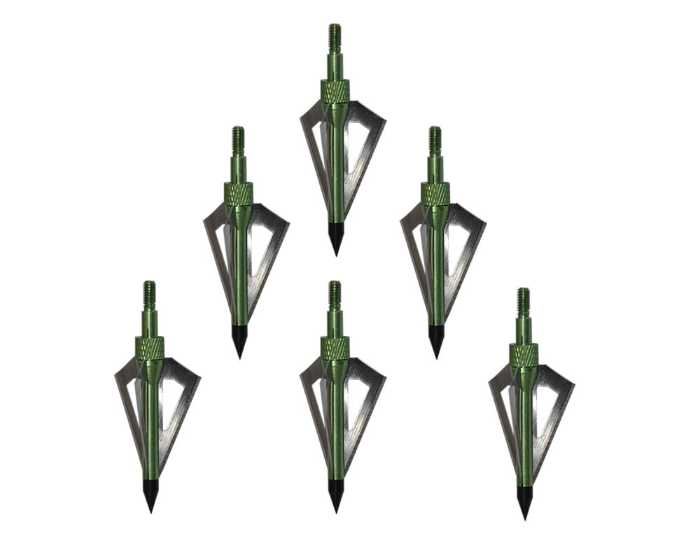 12x 100-grain Green/Silver Screw-in Broadheads