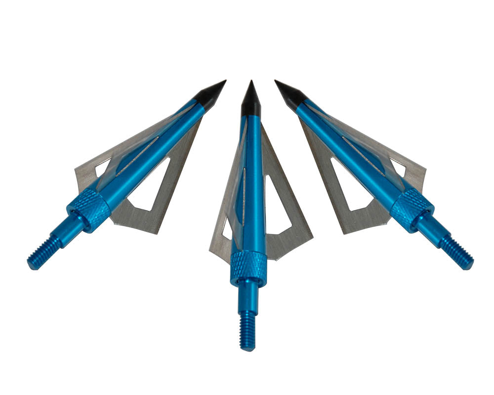 12x 125-grain Blue/Silver 3-blade Screw-In Broadheads