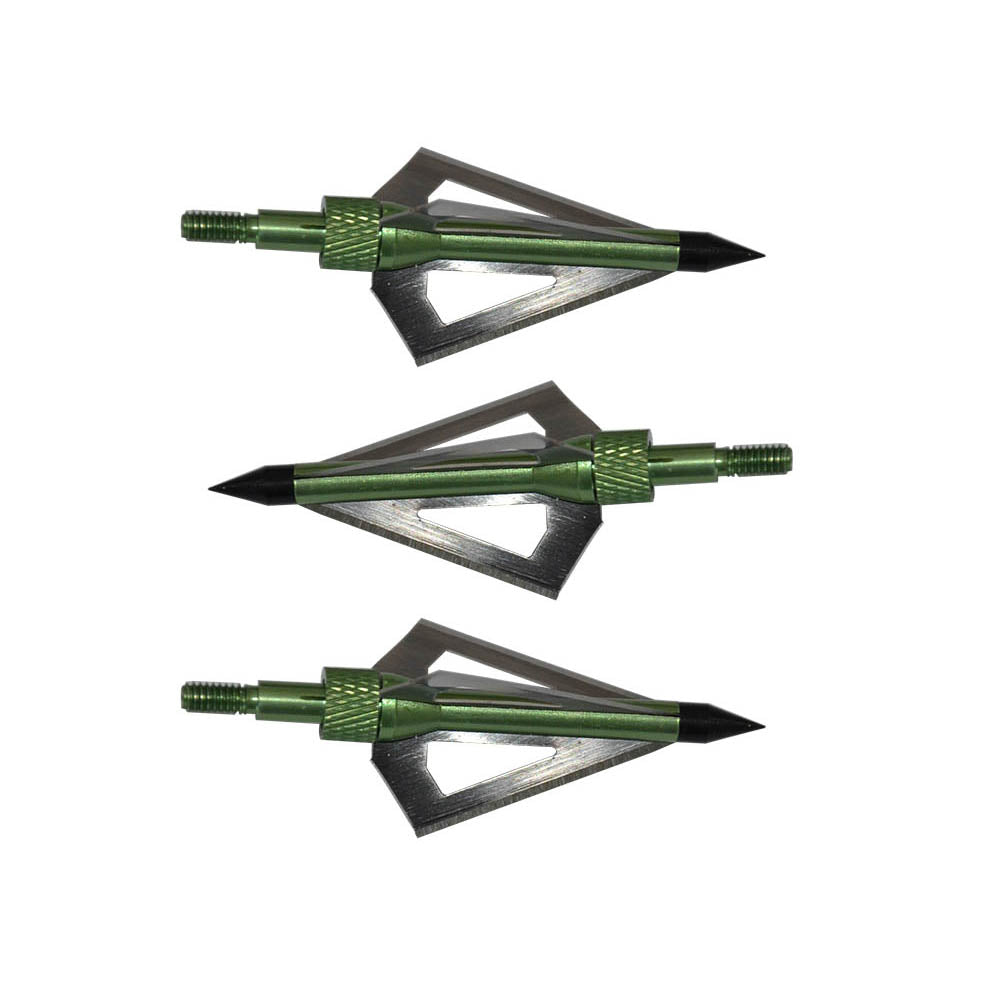 12x 100-grain Green/Silver Screw-in Broadheads