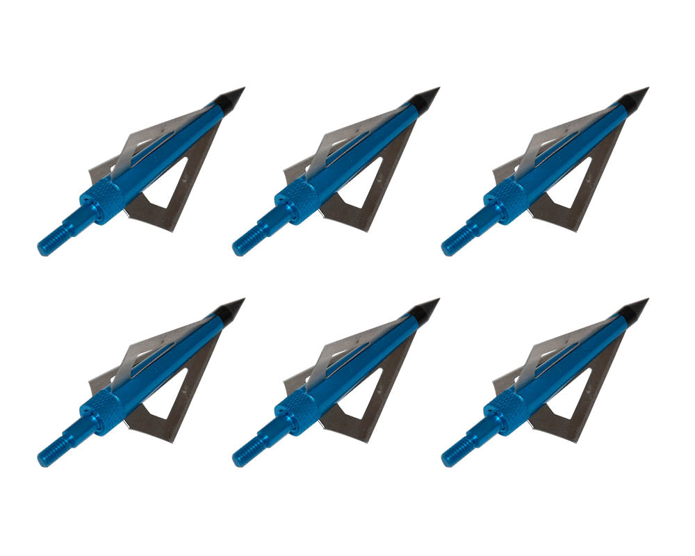 12x 125-grain Blue/Silver 3-blade Screw-In Broadheads