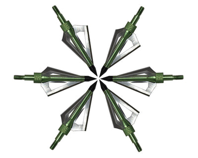 12x 100-grain Green/Silver Screw-in Broadheads