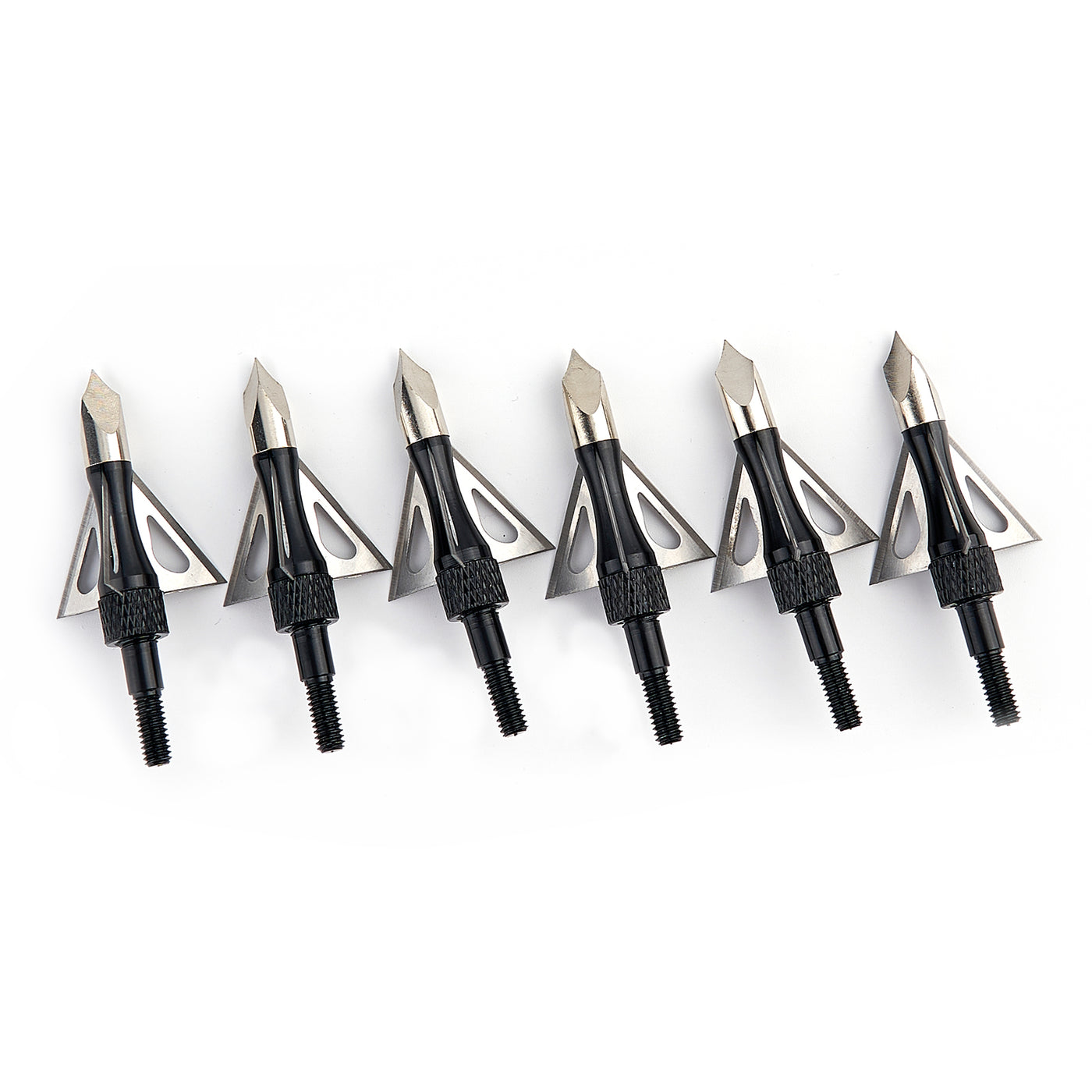 12x 100-grain Archery Black/Silver Screw-in Broadheads with Alloy Box For Hunting