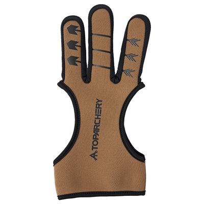 TopArchery Dark Shining S/M/L/XL 3-Finger Tab Guard Shooting Glove Black Archery Accessories Hunting Practice