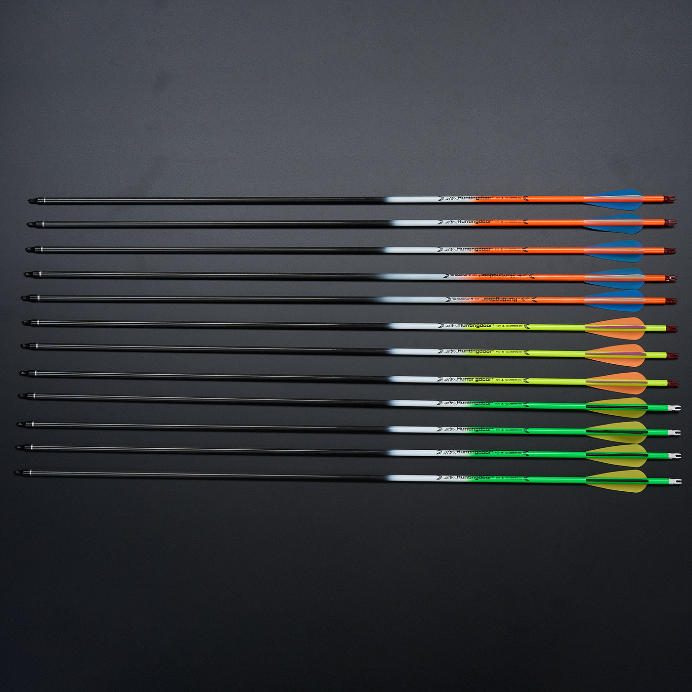 12x 32" OD 7.6mm ID 6.2mm Spine 400 Colorful Shaft Mixed Carbon Archery Arrows