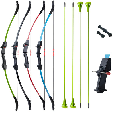 Kids Takedown Black/Blue/Red Archery Bow with 4 Sucker Arrows String Sight Finger Saver 10-13lbs