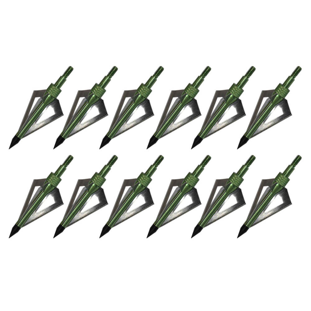 12x 100-grain Green/Silver Screw-in Broadheads