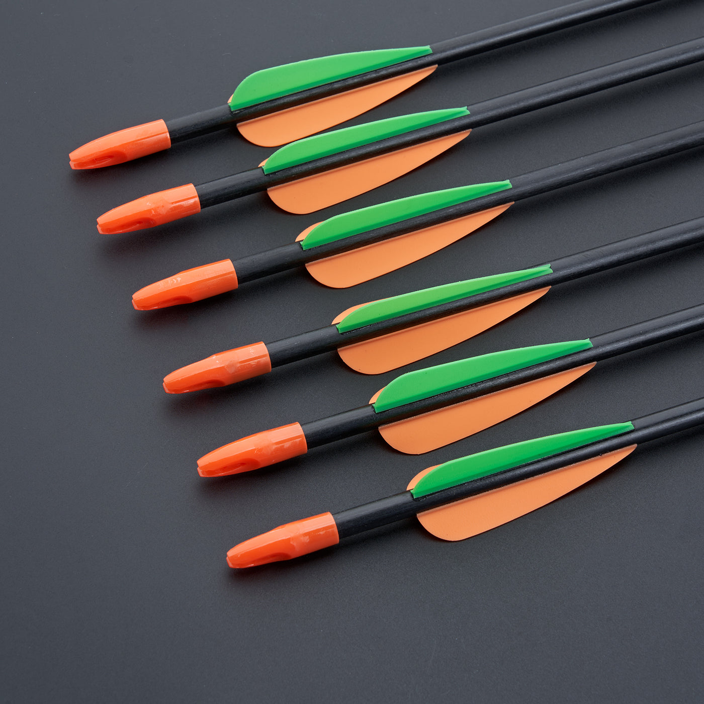 12x 28" OD 7mm Shaft Black Kids Fiberglass Archery Arrows Fixed Tips