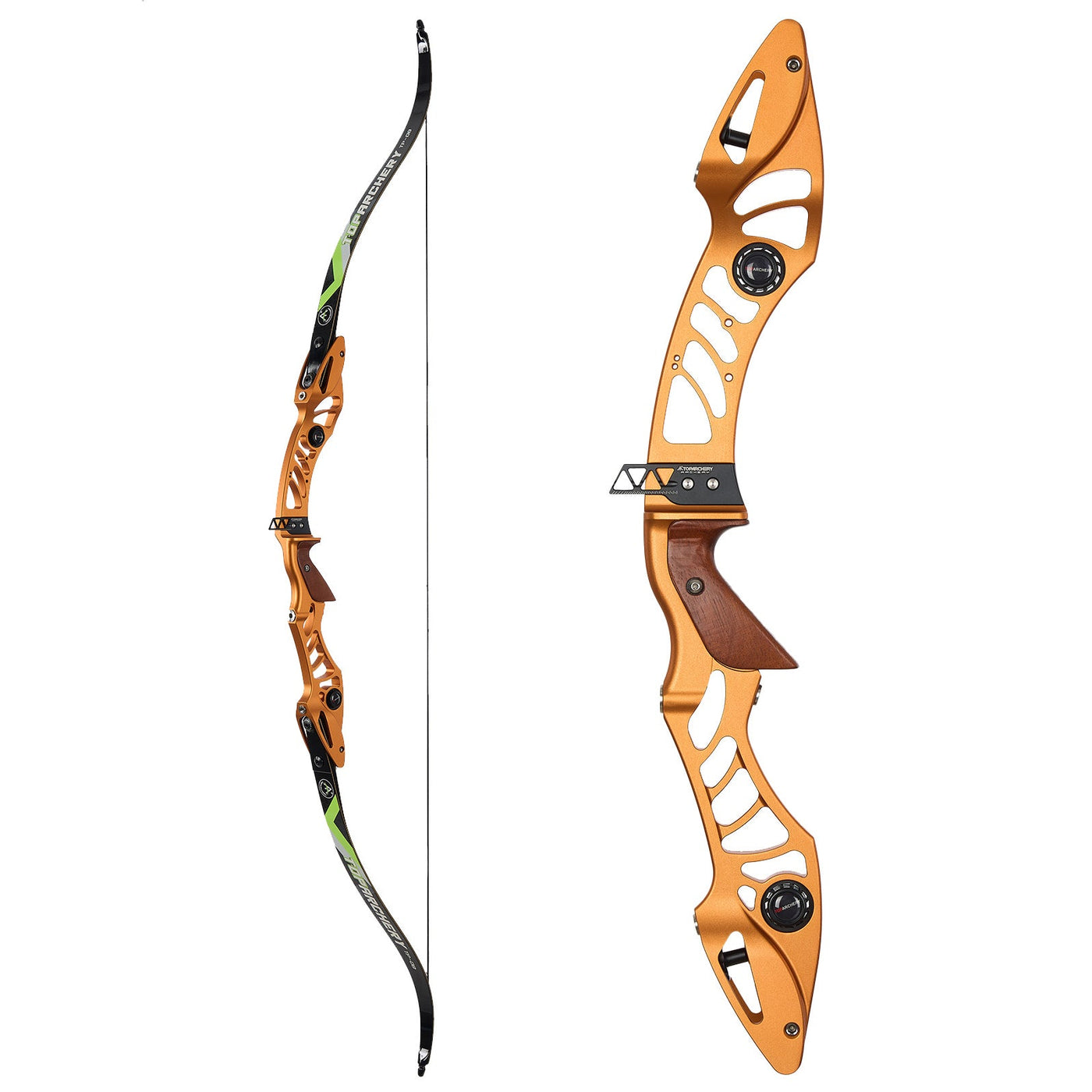 68" TopArchery Carbon Limbs CNC Riser Recurve Bow Takedown Competition Training Black/Red/Orange