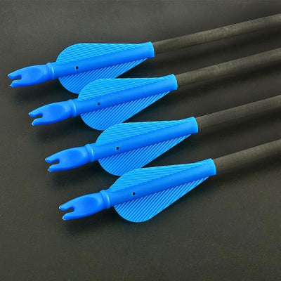 12x Plastic Nock Feather Set Fit OD 8mm 5/16" Archery Arrow Shafts Replacement Target Shooting