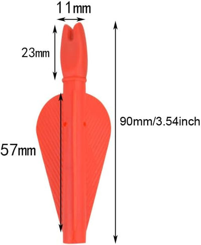 12x Plastic Nock Feather Set Fit OD 8mm 5/16" Archery Arrow Shafts Replacement Target Shooting