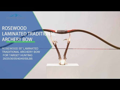 Rosewood 55" Laminated Traditional Archery Bow For Target Hunting 20/25/30/35/40/45/50lbs