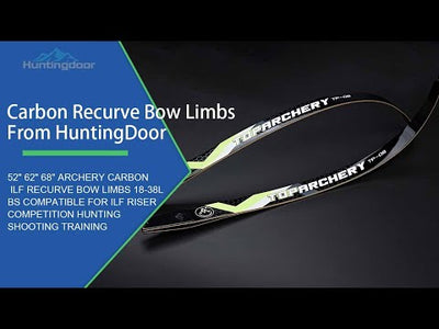 52" 62" 68" Archery Carbon ILF Recurve Bow Limbs 18-38lbs Compatible for ILF Riser Competition Hunting Shooting Training