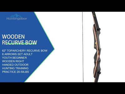 TopArchery 62" Recurve Bow Arrow Set Takedown Archery 20-50lbs