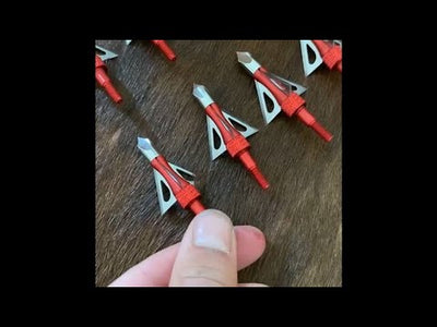 12x 100-grain Red/Silver Screw-in Broadheads with Alloy Box