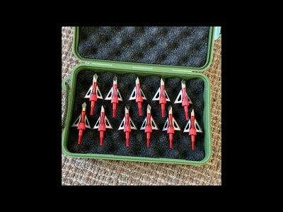 Green Archery Arrowhead Broadhead Box Plastic PVC