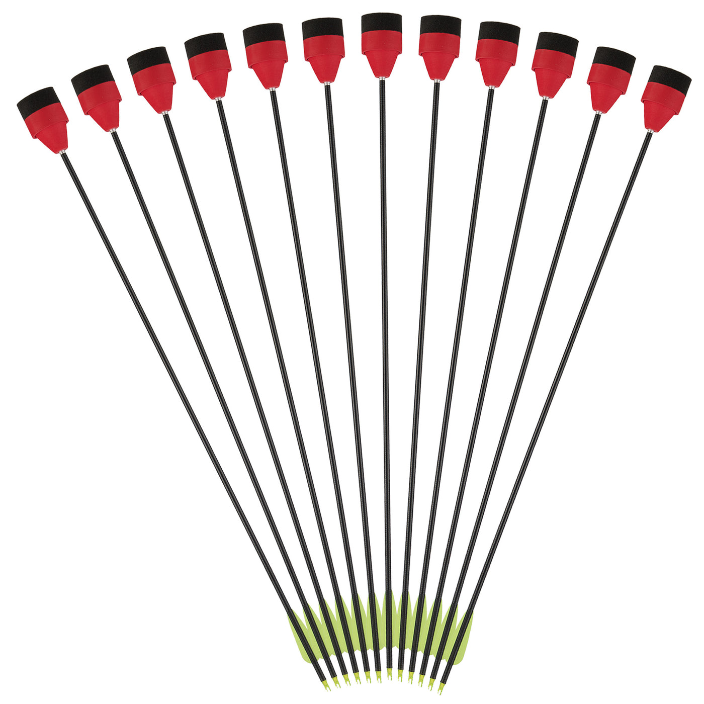 12x 31" Fletched Fiberglass Arrows 12x Red/Black Sponge Foam Arrowheads  Archery Arrows For Recreation Game