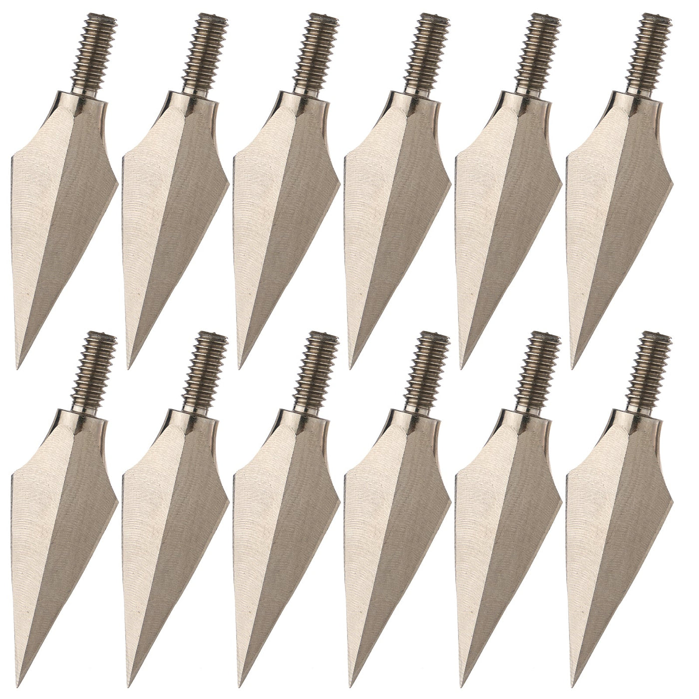 12x Sagittaria Cuneata Broadhead Arrowhead Screw-in Replacement for Archeery 6.5" Crossbow bolts Silver Hunting Target