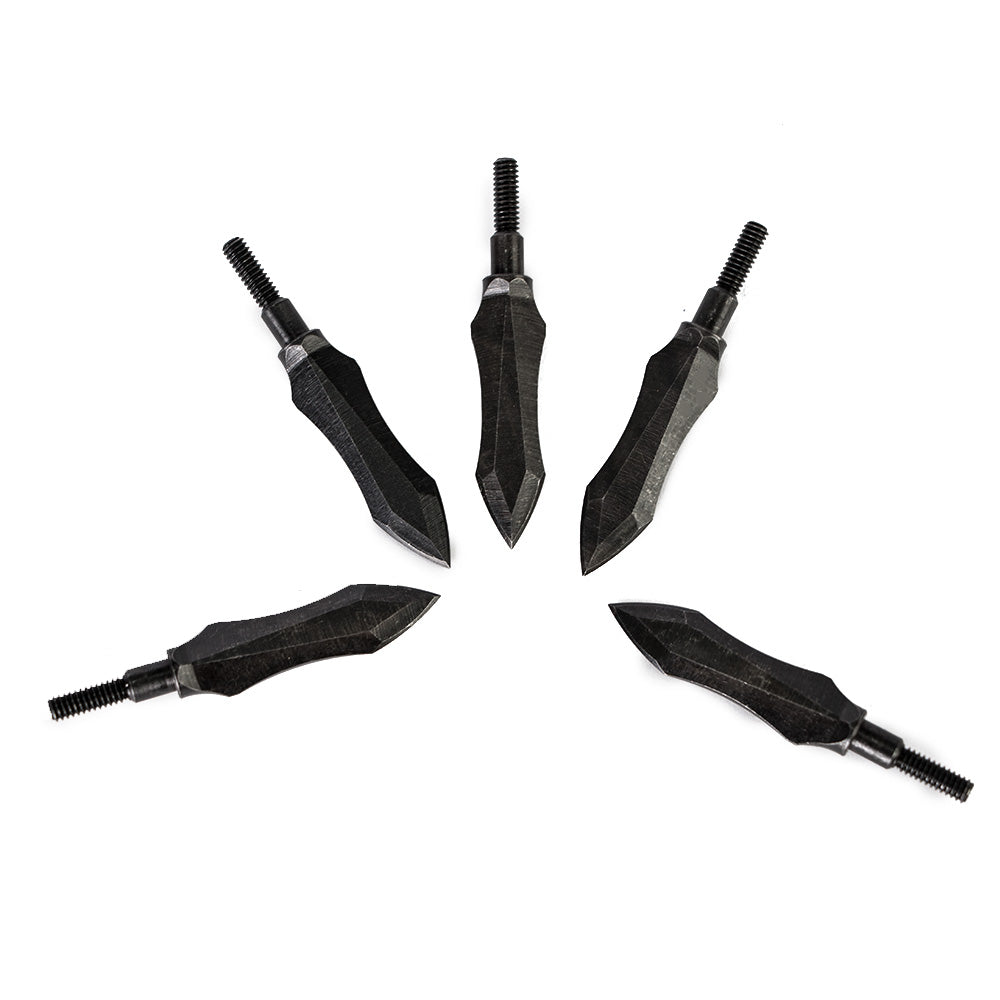 6x 150-grain Black Traditional Screw-in Broadheads