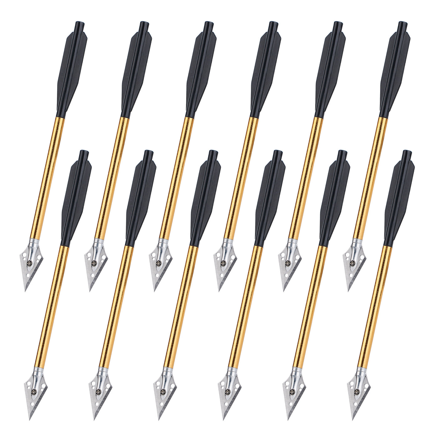 12x 6.5 Aluminum Crossbow Bolts Arrows Replaceable Steel Tips