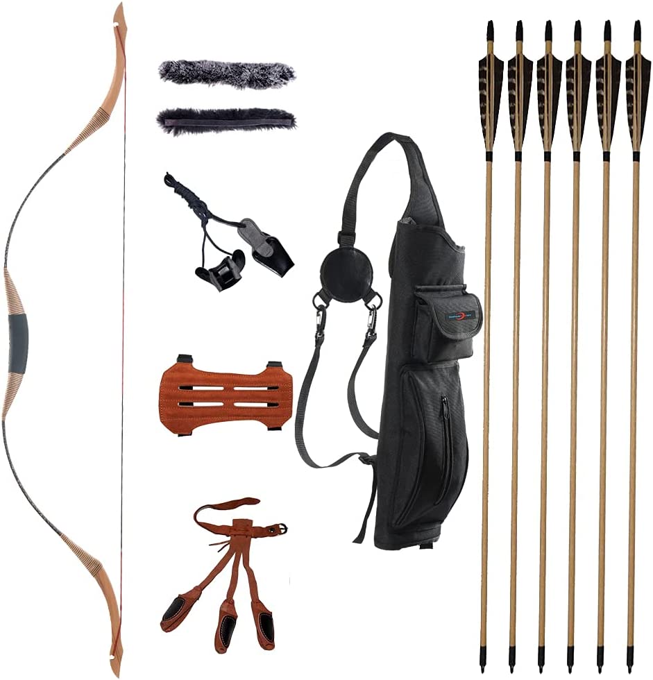 TopArchery Archery Traditional Arc Moon Recurve Horse Bow Set Hunting ...