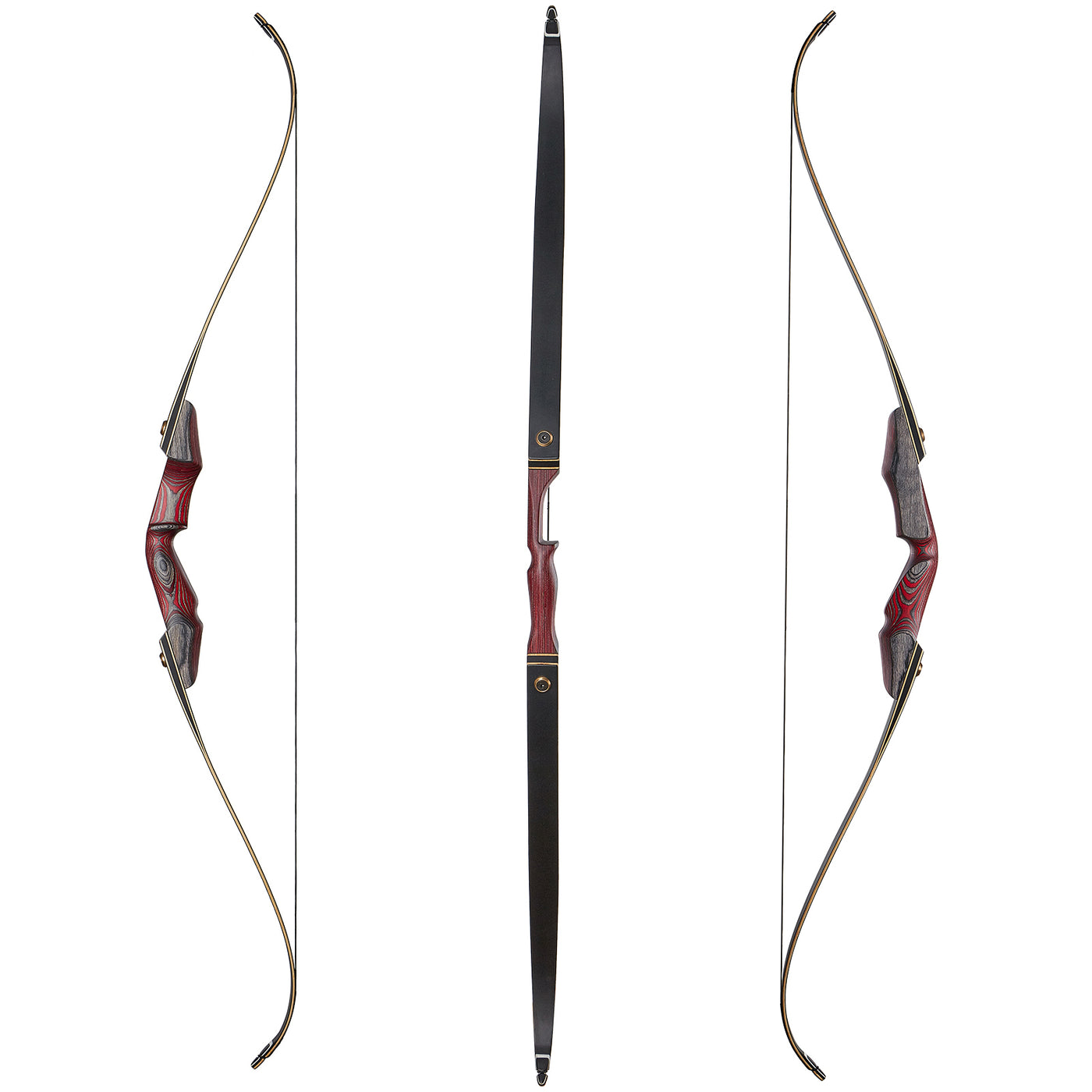 59" Laminated Takedown Recurve Bow Energy Wood Red-gray Riser 50lbs